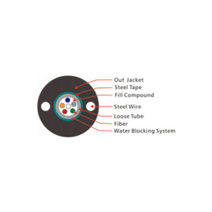 2-Core Outdoor Single Mode Fiber Optic Cable GYXTW - 1000m