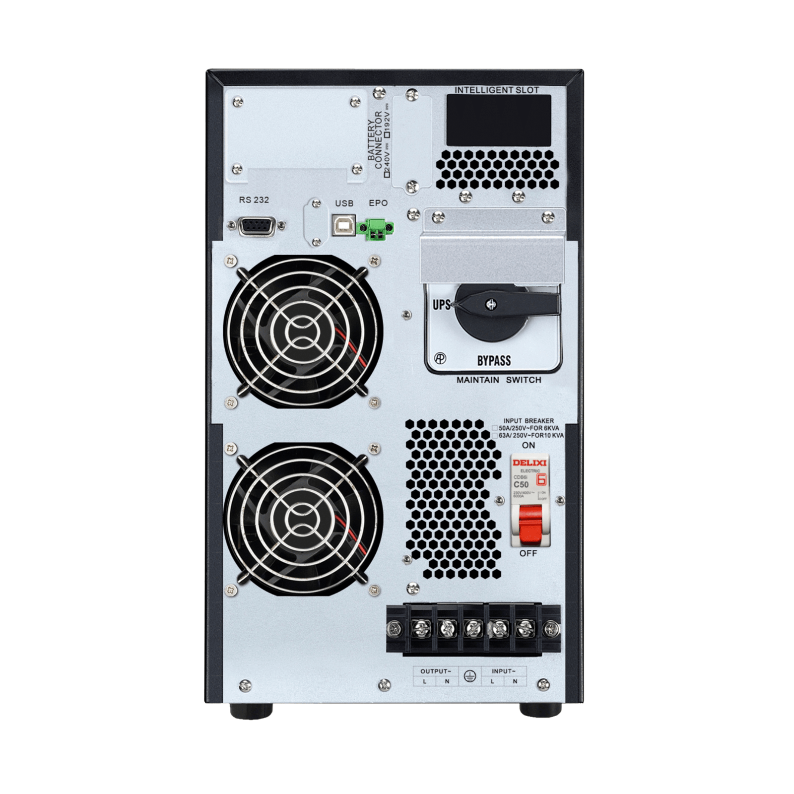 APC Easy UPS On-Line, 10kVA/10kW, Tower, 230V, Hard wire 3-wire(1P+N+E) outlet, with Intelligent Card Slot - SRV10KiL - Image 3